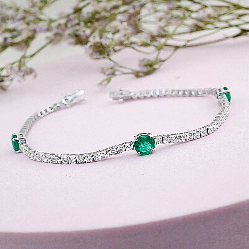 Bezel 3Ct Round Certified Lab Grown/CVD Diamond Tennis Bracelet 14k Yellow Gold - GEMHUB