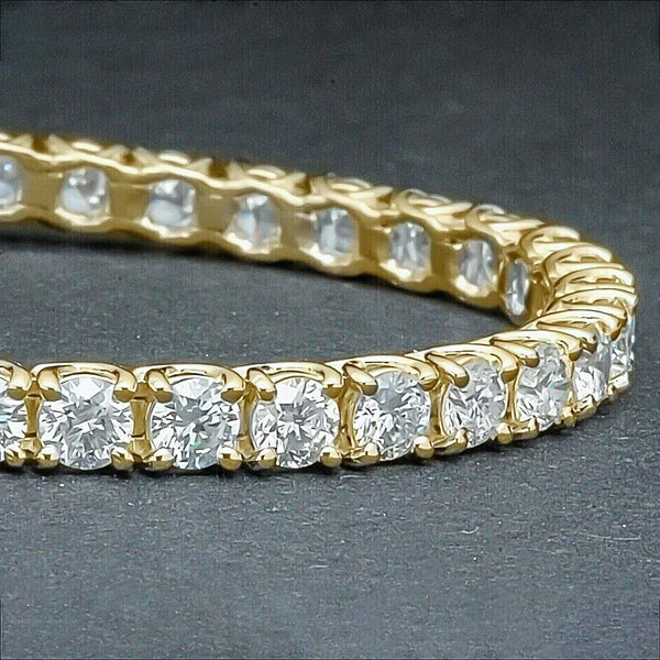 Dazzling Certified Natural Green Emerald Tennis Bracelet 14k Solid Gold Charm - Image 4 - GEMHUB