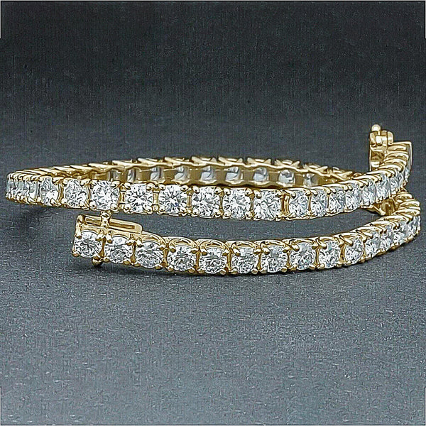 Dazzling Certified Natural Green Emerald Tennis Bracelet 14k Solid Gold Charm - GEMHUB