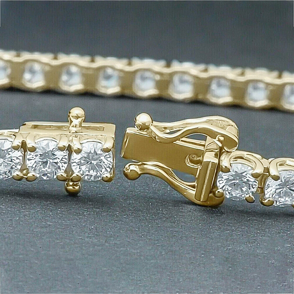 Dazzling Certified Natural Green Emerald Tennis Bracelet 14k Solid Gold Charm - Image 2 - GEMHUB