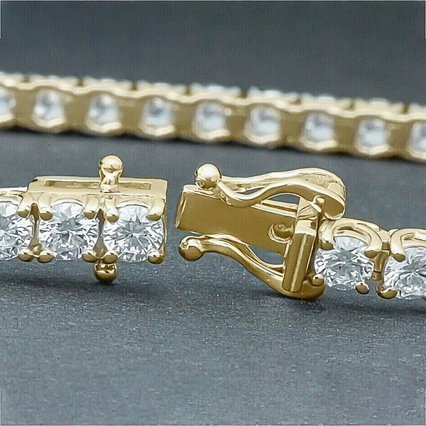 Dazzling Certified Natural Green Emerald Tennis Bracelet 14k Solid Gold Charm - Image 2 - GEMHUB