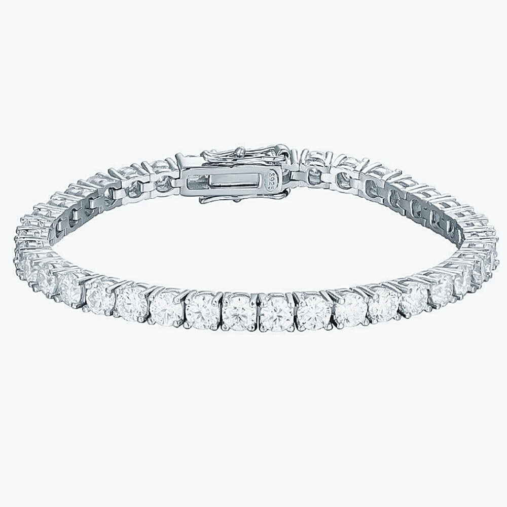 9.30Ct Round Cut Sparkling Natural Diamond Tennis Bracelet 14k Yellow Gold - Image 4 - GEMHUB