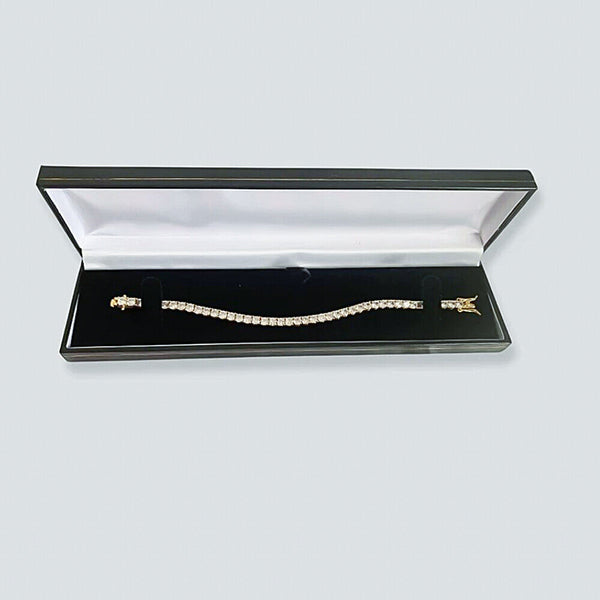 GDGL Certified 14k Yellow Gold 2.00CT Round Cut Natural Diamond Tennis Bracelet - Image 2 - GEMHUB