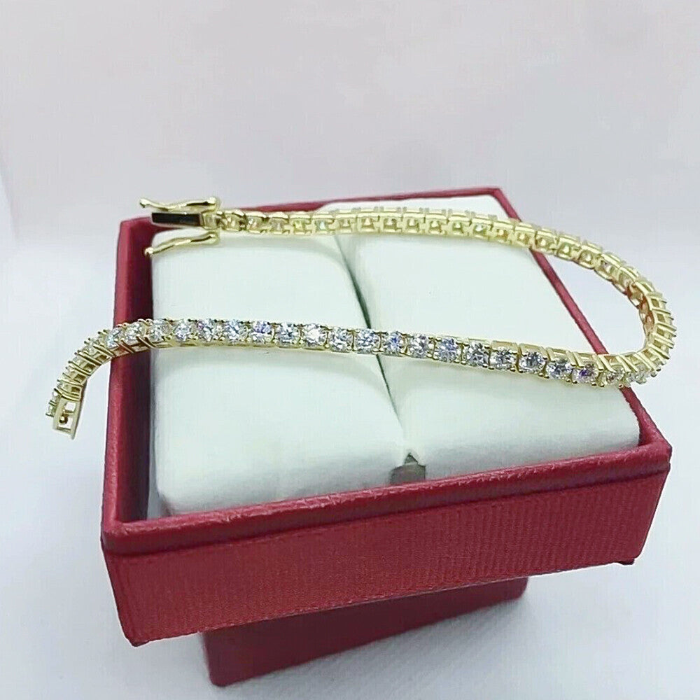 7.50CT Round Cut Natural Diamond Tennis Bracelet Wedding Gift 14K White Gold - Image 3 - GEMHUB