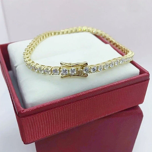 7.50CT Round Cut Natural Diamond Tennis Bracelet Wedding Gift 14K White Gold - Image 4 - GEMHUB