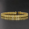 Bezel Set Emerald Fancy Vivid Yellow Lab-Grown Diamond Tennis Bracelet 14k Gold - GEMHUB