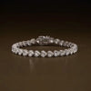 14K White Gold Heart-Cut Lab-Grown Diamond Tennis Bracelet Mother's Special Gift - Image 3 - GEMHUB