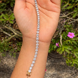 Solid 14k Yellow Gold 6CT Round Cut GDGL Natural Diamond Tennis Bracelet - Image 3 - GEMHUB