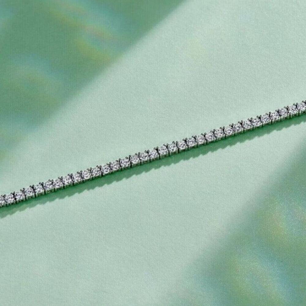 3.50Ct Round EF/VVS Certified Lab-Grown Diamond Tennis Bracelet 18k Solid Gold - Image 3 - GEMHUB