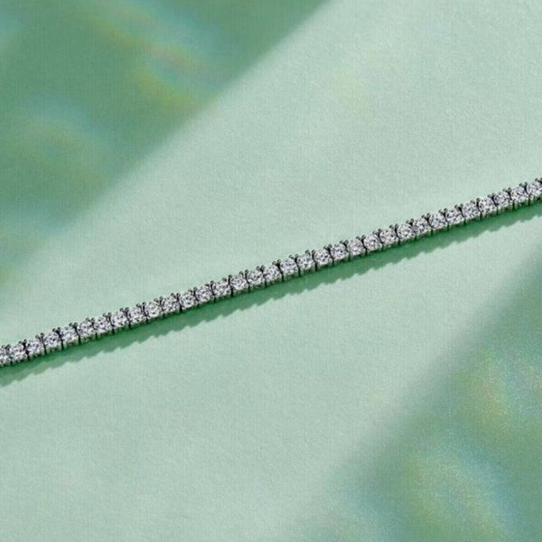 3.50Ct Round EF/VVS Certified Lab-Grown Diamond Tennis Bracelet 18k Solid Gold - Image 3 - GEMHUB