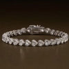 14K White Gold Heart-Cut Lab-Grown Diamond Tennis Bracelet Mother's Special Gift - GEMHUB