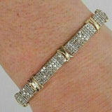 Round Cut Genuine Lab-Grown Diamond 9CT Statement Men's Bracelet 14k Yellow Gold - Image 3 - GEMHUB
