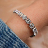 9.50Ct Round Certified Natural Diamond Tennis Bracelet 14k White Gold GIA Passed - Image 2 - GEMHUB