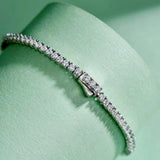 3.50Ct Round EF/VVS Certified Lab-Grown Diamond Tennis Bracelet 18k Solid Gold - GEMHUB