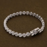14K White Gold Heart-Cut Lab-Grown Diamond Tennis Bracelet Mother's Special Gift - Image 2 - GEMHUB