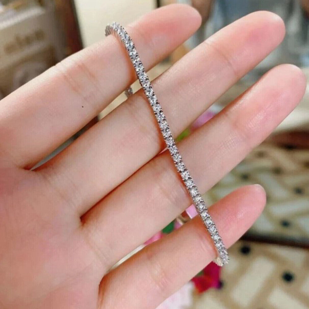 3.50Ct Round EF/VVS Certified Lab-Grown Diamond Tennis Bracelet 18k Solid Gold - Image 4 - GEMHUB