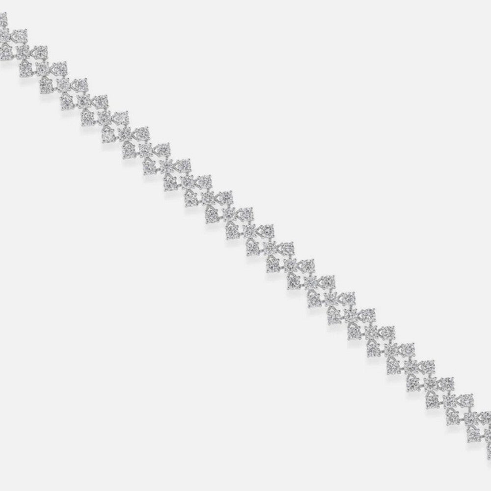 Solid 14K White Gold Round-Cut Certified Natural Diamond Tennis Bracelet Gift - Image 4 - GEMHUB