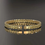 Bezel Set Emerald Fancy Vivid Yellow Lab-Grown Diamond Tennis Bracelet 14k Gold - Image 4 - GEMHUB