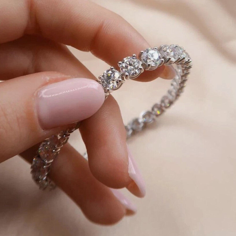 9.50Ct Round Certified Natural Diamond Tennis Bracelet 14k White Gold GIA Passed - Image 4 - GEMHUB
