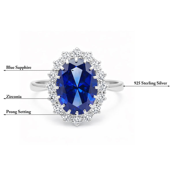 5 Ct Natural Blue Sapphire Ring - GEMHUB - View 6