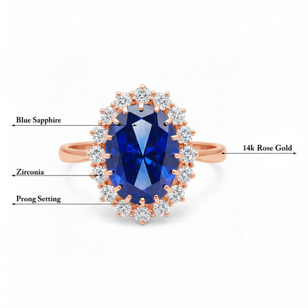 5 Ct Natural Blue Sapphire Ring - GEMHUB - View 6