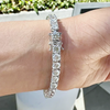 14K White Gold 7.00CT Round Cut Natural Diamond Tennis Bracelet Wedding Gift - GEMHUB