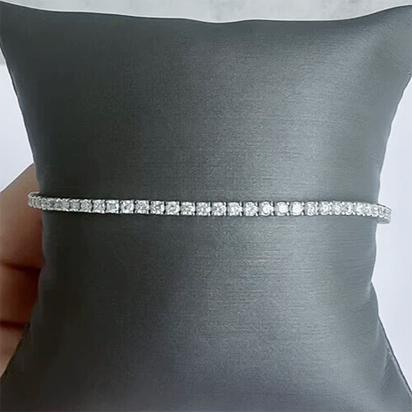 3.49Ct Natural Diamond Tennis Bracelet Engagement Wedding Round 14k Gold - GEMHUB