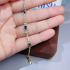 Certified Oval Cut Natural Sapphire & Diamond Chain Tennis Bracelet 14k Gold - GEMHUB