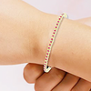 3Ct Round Cut Certified Natural Red Ruby Tennis Bracelet For Her 14k Yellow Gold - GEMHUB