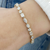 10Ct Multi Shape Lab-Grown Diamond Bezel Wedding Tennis Bracelet 14k Solid Gold - GEMHUB
