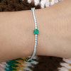 Certified Natural Diamond & Zambian Emerald Her Tennis Bracelet 14k White Gold - Image 2 - GEMHUB