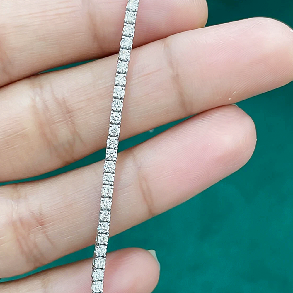 GH/SI 3Ct Round Certified Natural Diamond Women's Gift Tennis Bracelet 14k Gold - GEMHUB