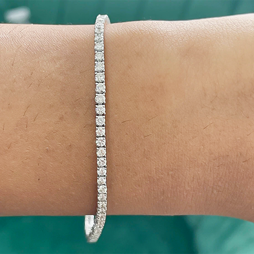 GH/SI 3Ct Round Certified Natural Diamond Women's Gift Tennis Bracelet 14k Gold - Image 2 - GEMHUB