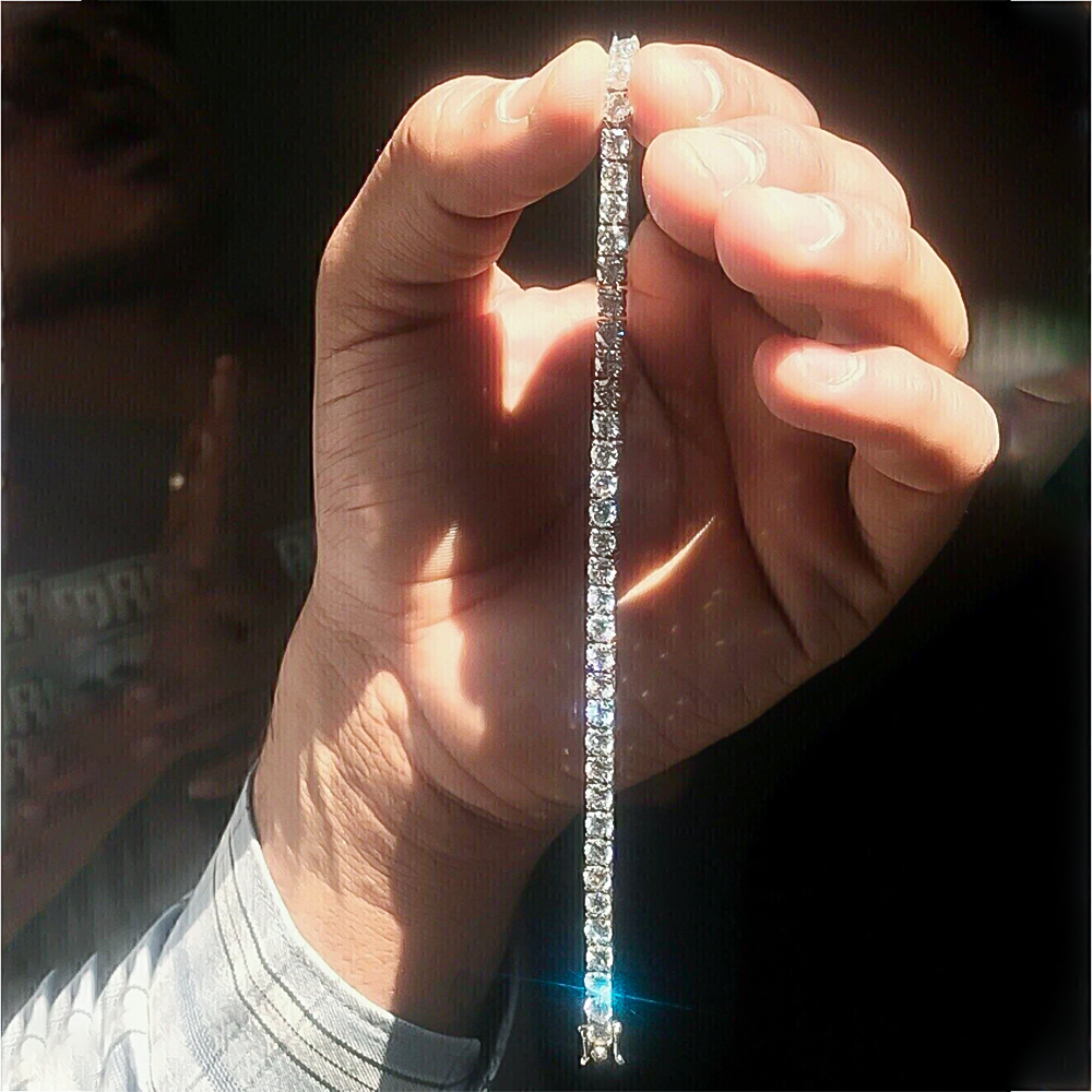 Men's 5.20Ct Certified Natural Diamond Tennis Bracelet 18Kt White Gold GH/SI - Image 2 - GEMHUB