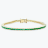 5.50Ct Round Cut Certified Natural Green Emerald Tennis Bracelet 14k Yellow Gold - GEMHUB