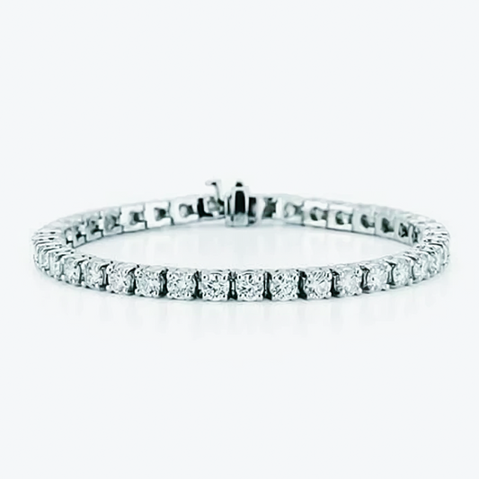 Natural Certified GH/VS Diamond 6.20Ct Women's Tennis Bracelet 14k White Gold - GEMHUB