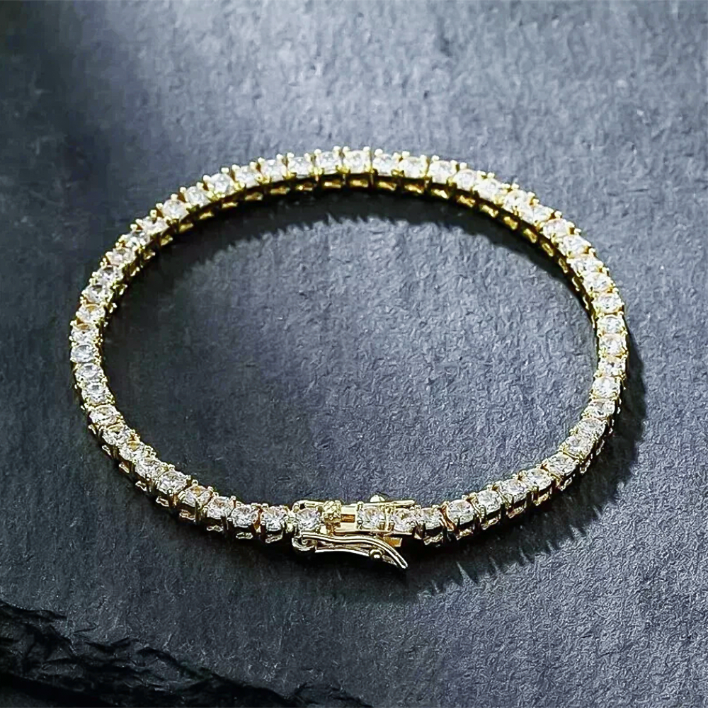 Certified 6.50Ct GH/VS Natural Diamond Tennis Bracelet For Her 14Kt Yellow Gold - Image 2 - GEMHUB
