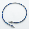 Certified 4.40Ct Round Cut Natural Blue Sapphire Tennis Bracelet 14K Yellow Gold - Image 2 - GEMHUB