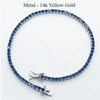 Certified 4.40Ct Round Cut Natural Blue Sapphire Tennis Bracelet 14K Yellow Gold - GEMHUB