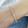 Multi Shapes Lab-Grown/CVD Diamond Bezel Set Tennis Bracelet 14k Yellow Gold - GEMHUB