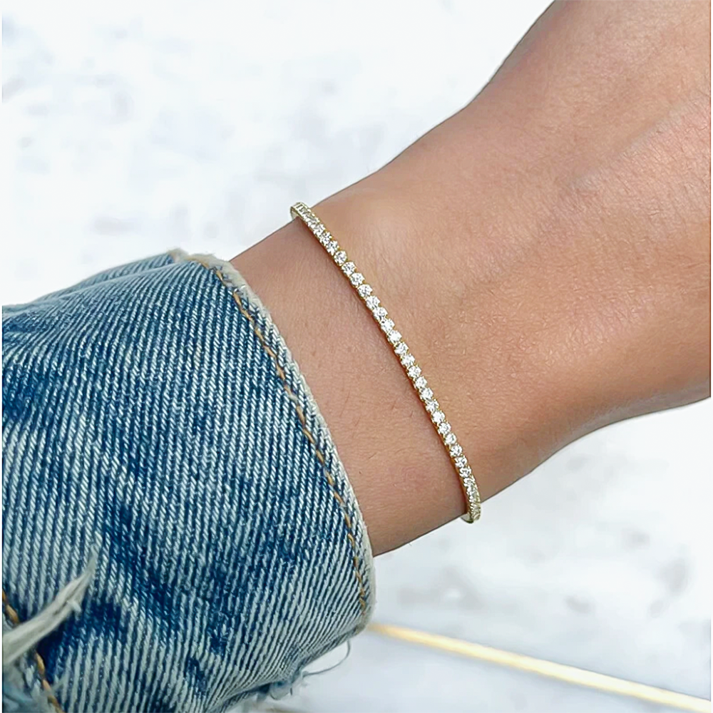 Sparkling Natural GH/VS Diamond 14k Gold 3Ct Round Cut Women's Tennis Bracelet - Image 3 - GEMHUB