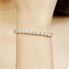 Christmas Special 14K Yellow Gold Round Shape Cut Natural Charm Tennis Bracelet - Image 2 - GEMHUB