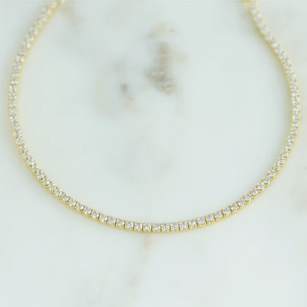 Sparkling Natural GH/VS Diamond 14k Gold 3Ct Round Cut Women's Tennis Bracelet - Image 2 - GEMHUB