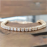 3.50Ct Round GH/VS Certified Natural Diamond Tennis Her Bracelet 14k Yellow Gold - Image 3 - GEMHUB