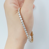 Round Cut 4.50CT IGI Certified Natural Diamond Tennis Bracelet 14K Yellow Gold - GEMHUB