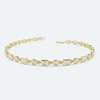 Lab-Grown Diamond Unique Design Bezel Set Women Tennis Bracelet 14K Yellow Gold - GEMHUB