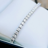 14k White Gold Sparkling Wedding Tennis Bracelet Certified Natural Diamond 6Ct - Image 3 - GEMHUB