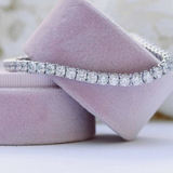 14k White Gold Sparkling Wedding Tennis Bracelet Certified Natural Diamond 6Ct - Image 2 - GEMHUB