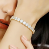 Christmas Special 14K Yellow Gold Round Shape Cut Natural Charm Tennis Bracelet - Image 3 - GEMHUB