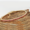 3Ct Round Cut Certified Natural Red Ruby Tennis Bracelet For Her 14k Yellow Gold - Image 2 - GEMHUB